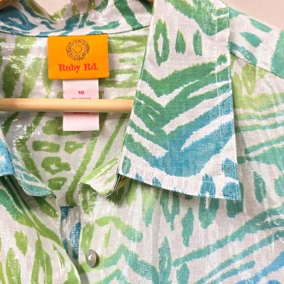 Ruby Road Lurex Shine Animal Print Blouse - Picture 2 of 4